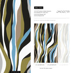 Unique Abstract Waves Wallpaper Maximalist Wallpaper Peel and Stick and Traditional Wallpaper - D612