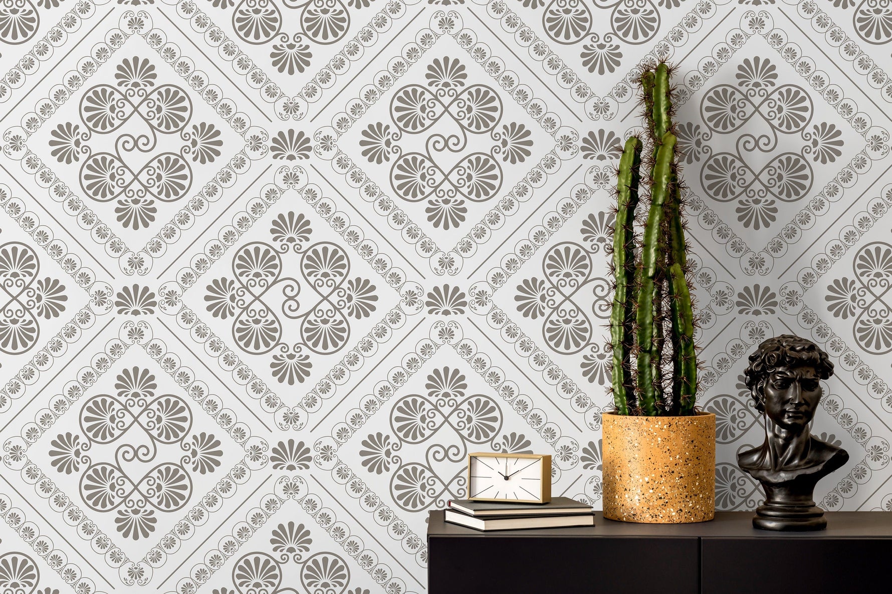 Beige Retro Tile Wallpaper / Peel and Stick Wallpaper Removable Wallpaper Home Decor Wall Art Wall Decor Room Decor - D134