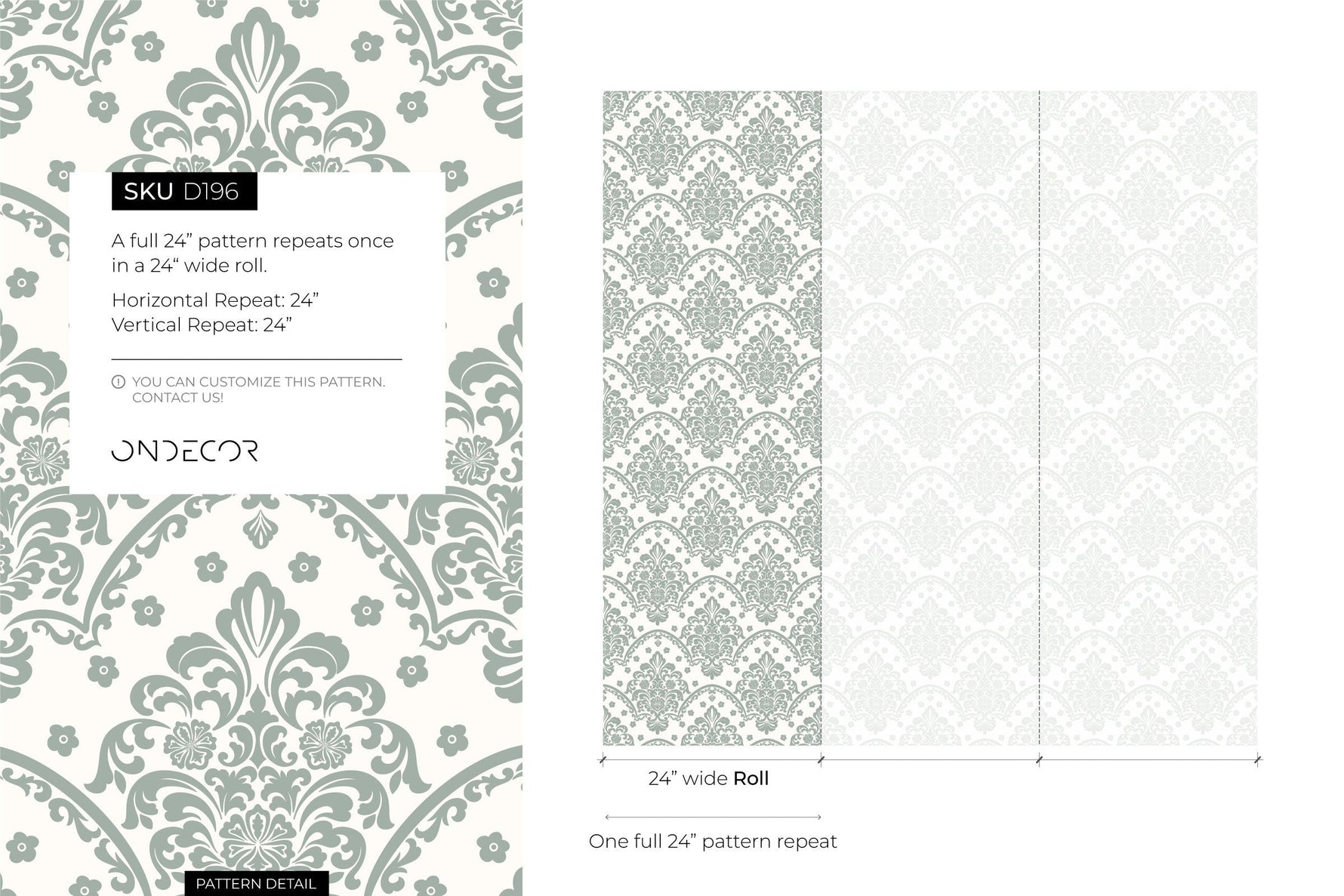 Light Green Vintage Wallpaper / Peel and Stick Wallpaper Removable Wallpaper Home Decor Wall Art Wall Decor Room Decor - D196