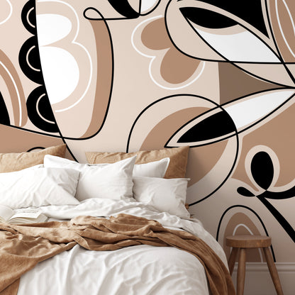 Modern Cubism Art Wallpaper Abstract Mural Peel and Stick Wallpaper Home Decor - D559