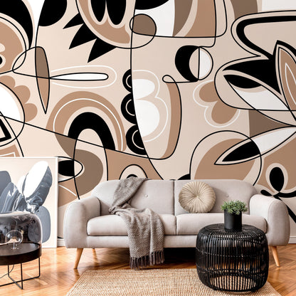 Modern Cubism Art Wallpaper Abstract Mural Peel and Stick Wallpaper Home Decor - D559