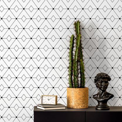 Modern Black and White Wallpaper Minimalist Wallpaper Peel and Stick and Traditional Wallpaper - B106