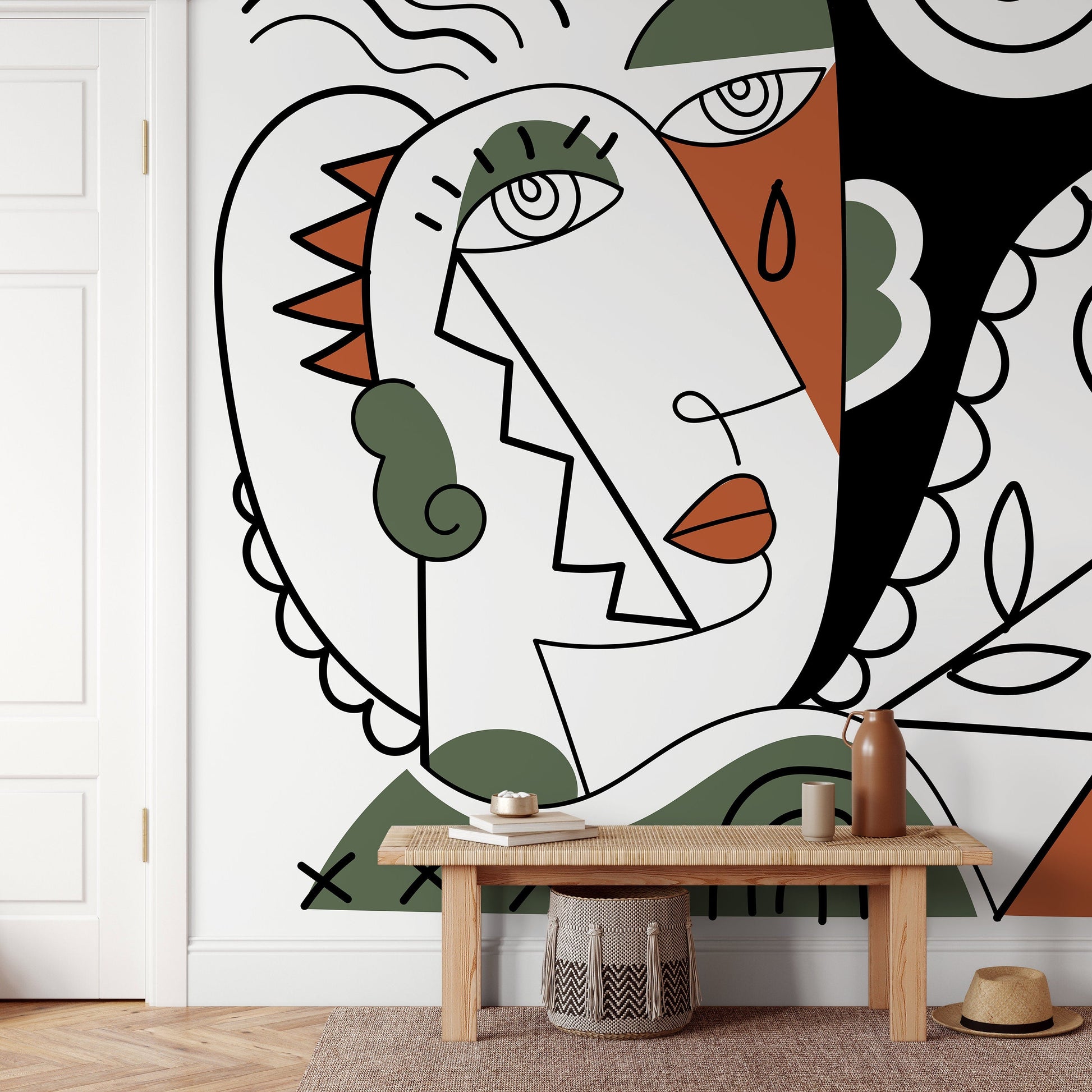 Abstract Cubism Art Wallpaper Modern Mural Peel and Stick Wallpaper Home Decor - D564