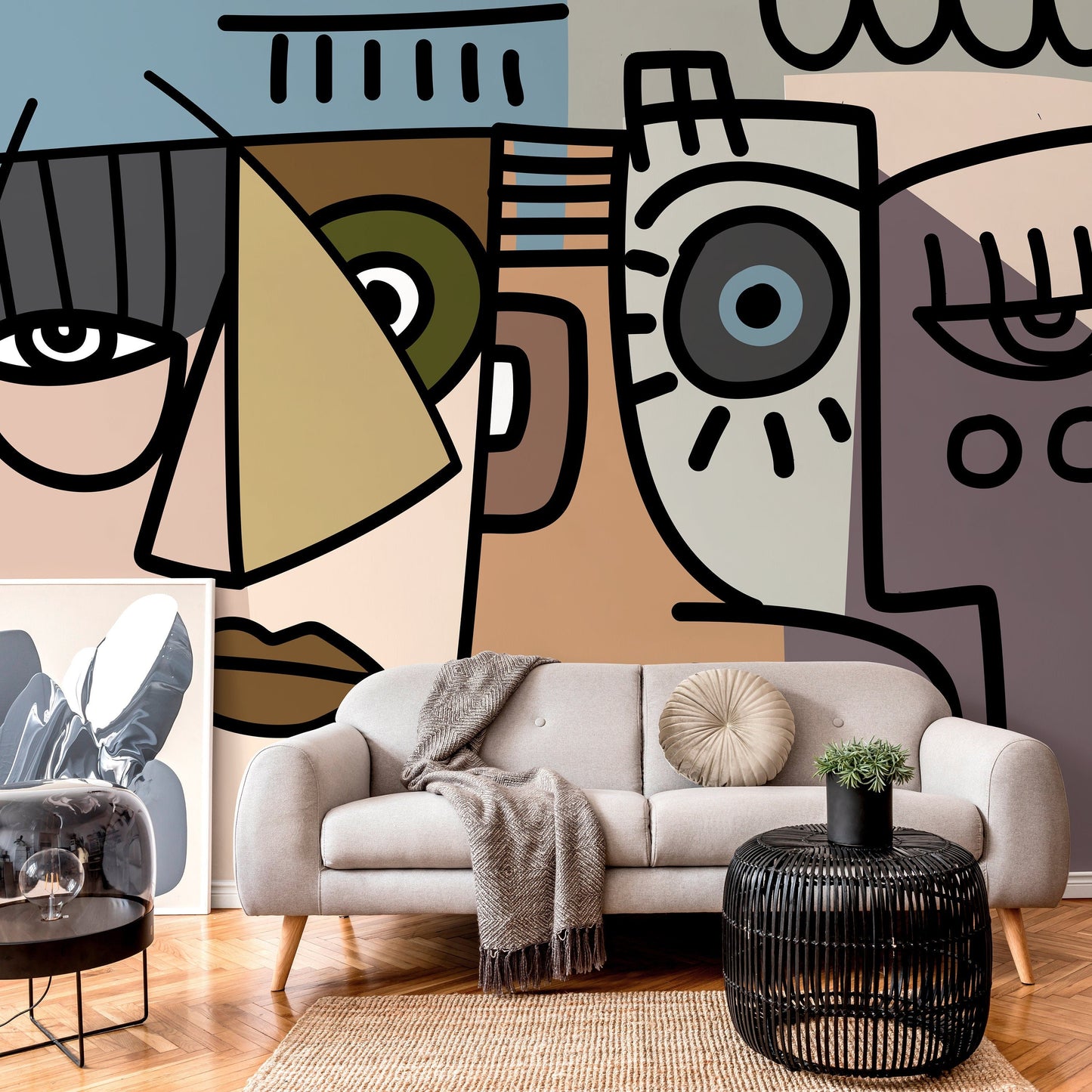 Cubism Art Wallpaper Abstract Modern Mural Peel and Stick Wallpaper Home Decor - D567