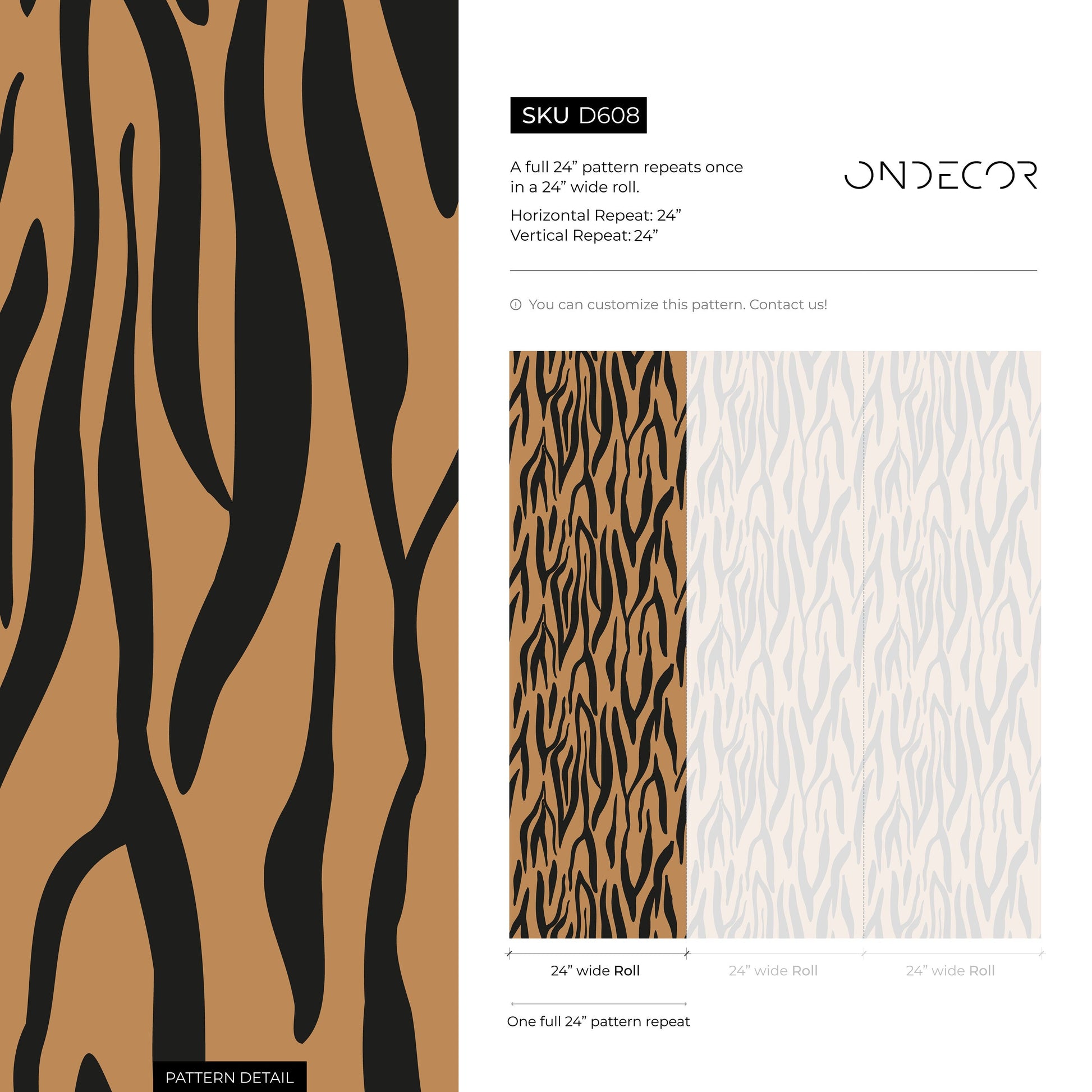 Black and Brown Abstract Leaf Wallpaper Modern Wallpaper Peel and Stick and Traditional Wallpaper - D608