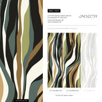 Modern Abstract Waves Wallpaper Maximalist Wallpaper Peel and Stick and Traditional Wallpaper - D613