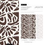 Brown Abstract Wallpaper Boho Floral Wallpaper Peel and Stick and Traditional Wallpaper - D673