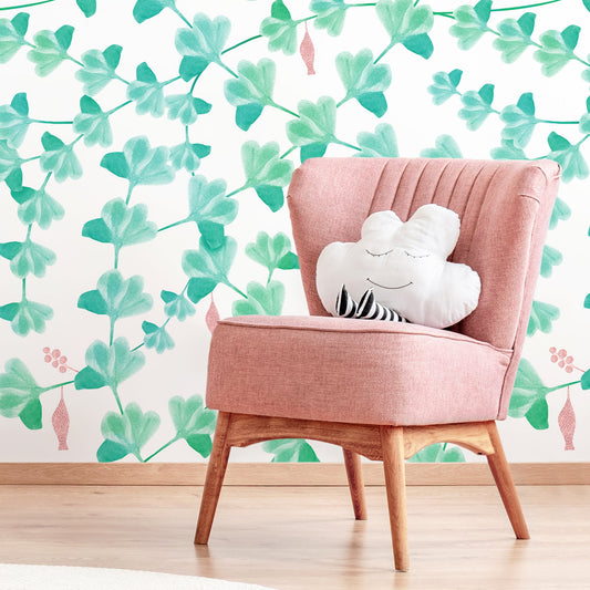 Removable Wallpaper Peel and Stick Wallpaper Wall Paper Wall Mural - Leaf Wallpaper Tropical Wallpaper - X013
