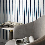 Wallpaper Peel and Stick Wallpaper Removable Wallpaper Home Decor Wall Art Wall Decor Room Decor / Navy Minimalist Lines Wallpaper - X141