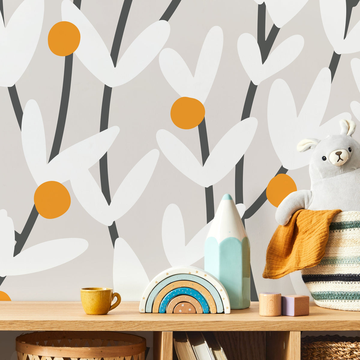 Wallpaper Peel and Stick Wallpaper Removable Wallpaper Home Decor Wall Art Wall Decor Room Decor / Cute Floral Wallpaper - X178