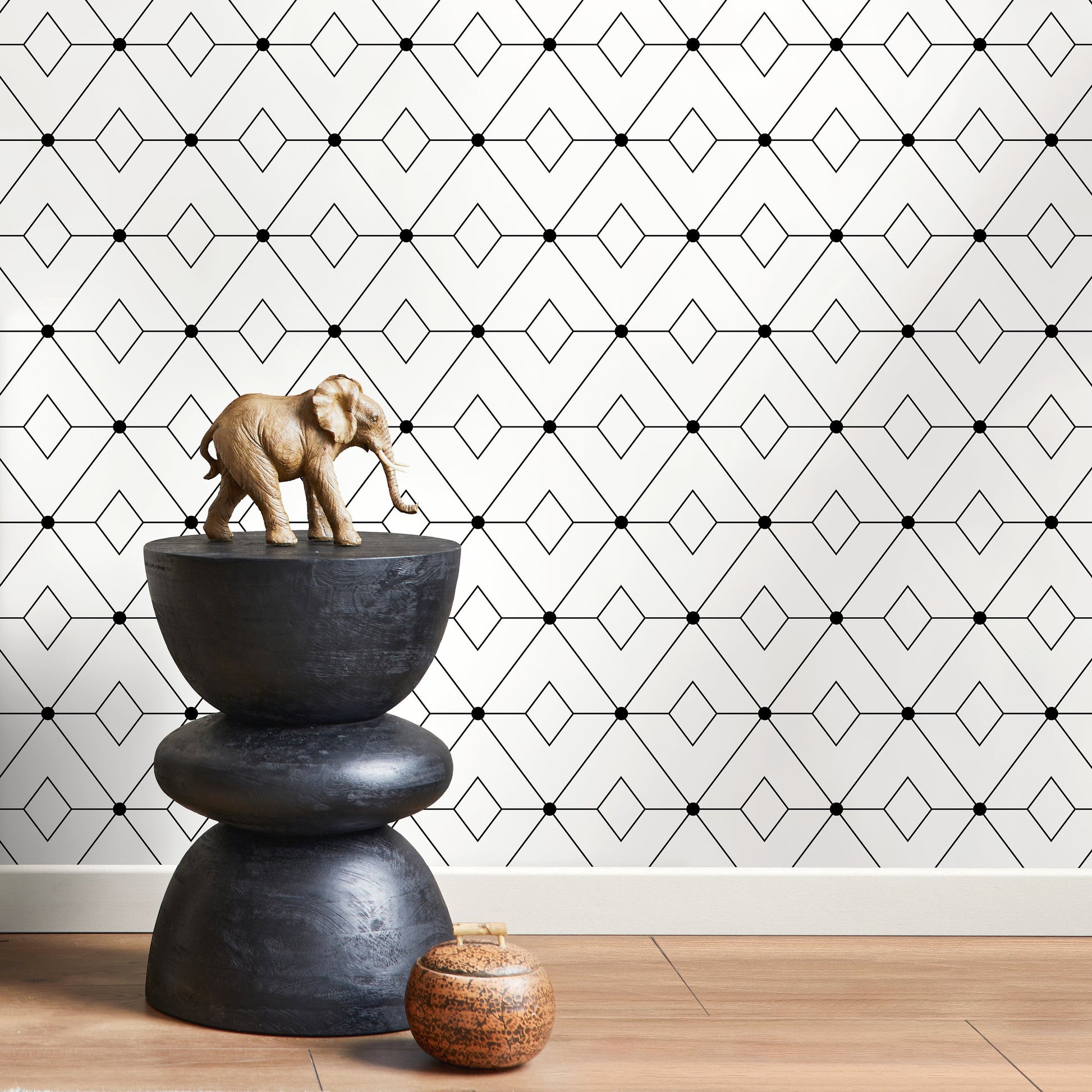 Modern Black and White Wallpaper Minimalist Wallpaper Peel and Stick and Traditional Wallpaper - B106