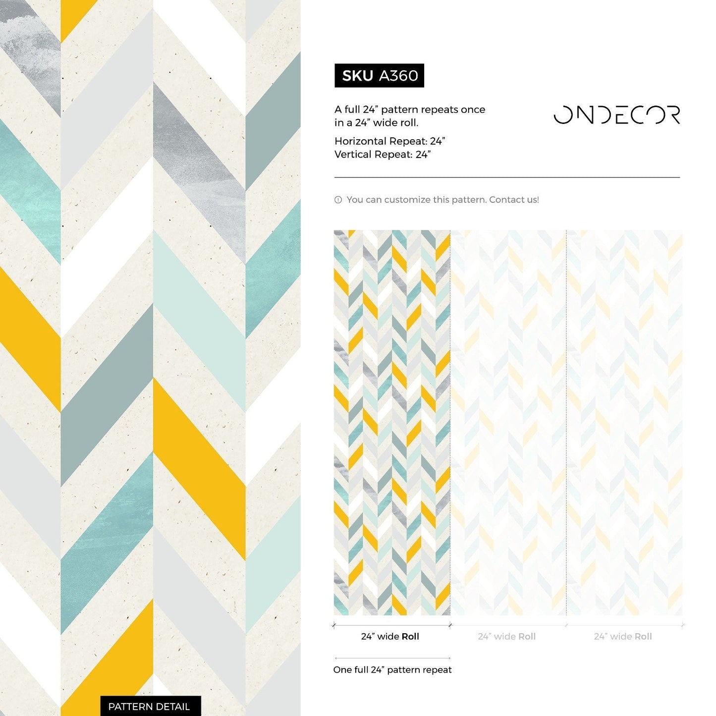 Colorful Geometric Herringbone Wallpaper Modern Wallpaper Peel and Stick and Traditional Wallpaper - A360