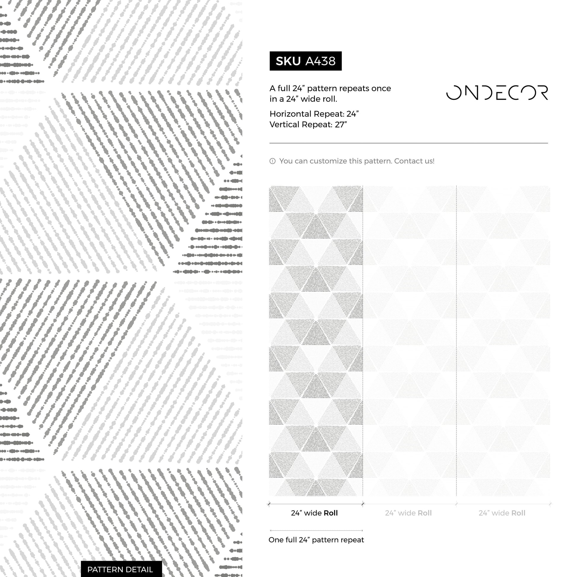 Removable Wallpaper Peel and Stick Wallpaper Wall Paper Wall Mural - Geometric Black and White Wallpaper - A438