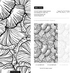 Black and White Wallpaper Abstract Leaves Wallpaper Peel and Stick and Traditional Wallpaper - A524