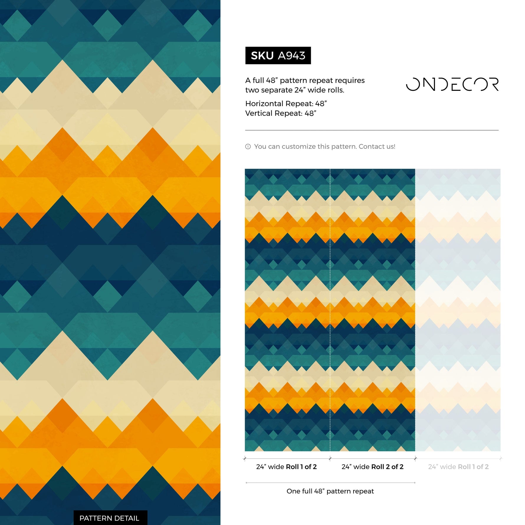 Colorful Geometric Wallpaper Kid Playroom Wallpaper Peel and Stick and Traditional Wallpaper - A943