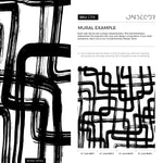 Removable Wallpaper Peel and Stick Wallpaper Wall Paper Wall Mural - Black and White Paintbrush Wallpaper - C119