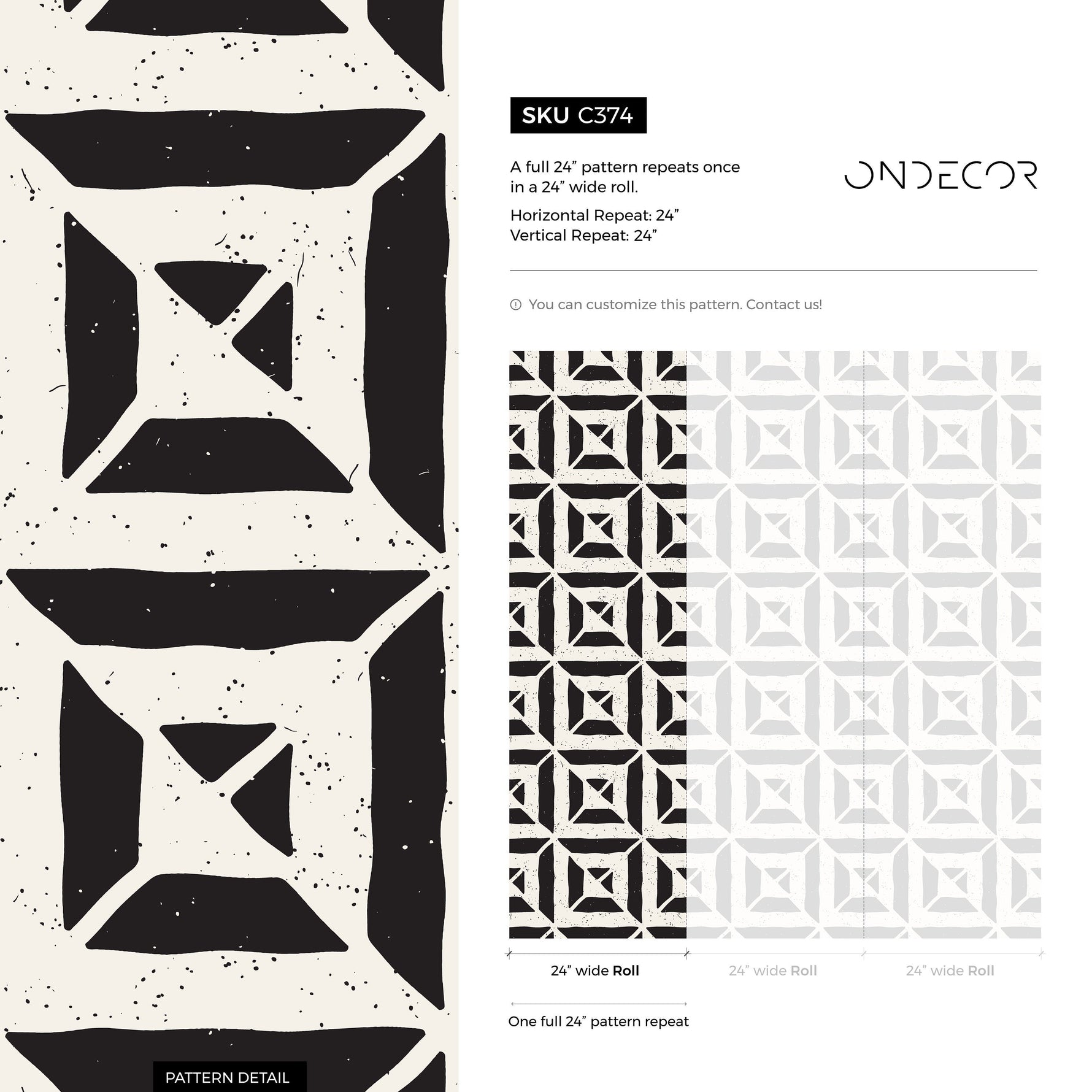 Wallpaper Peel and Stick Wallpaper Removable Wallpaper Home Decor Wall Art Wall Decor Room Decor / Black Geometric Modern Wallpaper - C374