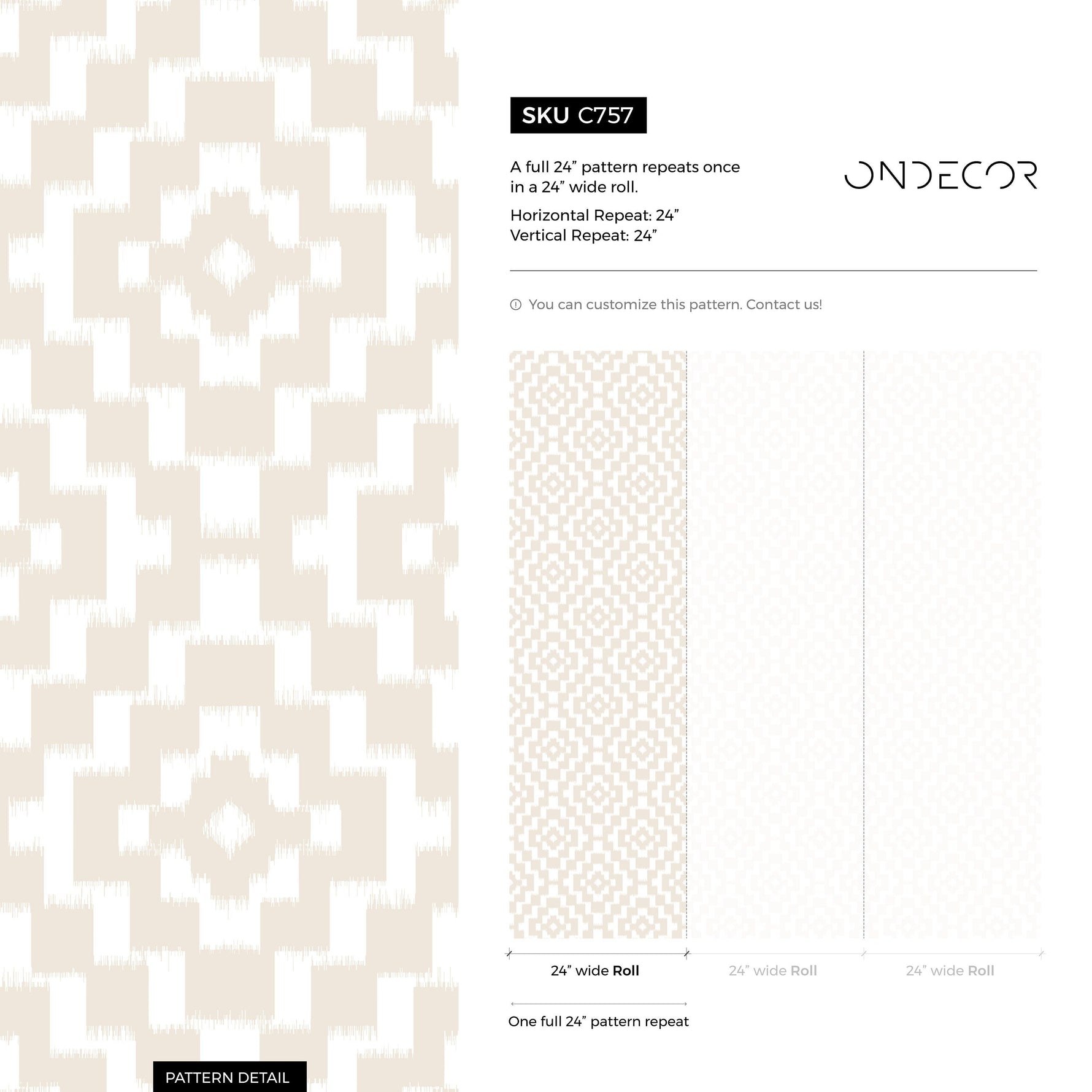 Neutral Floral Geometric Wallpaper / Peel and Stick Wallpaper Removable Wallpaper Home Decor Wall Art Wall Decor Room Decor - C757