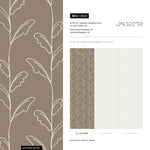 Beige Boho Leaves Wallpaper / Peel and Stick Wallpaper Removable Wallpaper Home Decor Wall Art Wall Decor Room Decor - C643