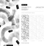 Black and White Abstract Brush Wallpaper / Peel and Stick Wallpaper Removable Wallpaper Home Decor Wall Art Wall Decor Room Decor - C921