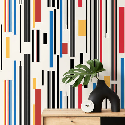 Geometric Rectangle Wallpaper Modern Wallpaper Peel and Stick and Traditional Wallpaper - D741