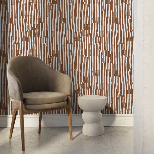 Brown Abstract Art Wallpaper Contemporary Wallpaper Peel and Stick and Traditional Wallpaper - D745