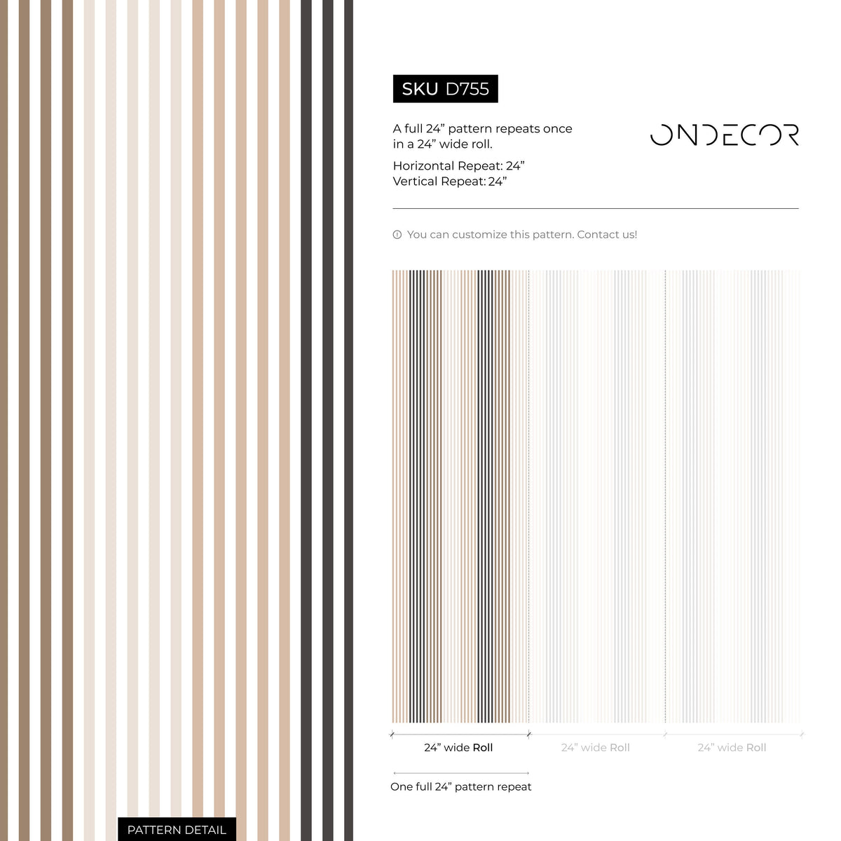 Beige Modern Striped Wallpaper Geometric Wallpaper Peel and Stick and Traditional Wallpaper - D755