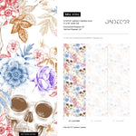 Colorful Tropical Skull Wallpaper Floral Gothic Wallpaper Peel and Stick and Traditional Wallpaper - A364