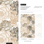 Removable Wallpaper Peel and Stick Wallpaper Wall Paper Wall Mural - Hand Draw Floral Wallpaper - A551