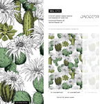 Floral Cactus Wallpaper Removable Wallpaper Peel and Stick Wallpaper Wall Paper Wall Mural - Tropical Wallpaper - A753