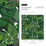 Wall Art Wallpaper Peel and Stick Wallpaper Removable Wallpaper Home Decor Wall Decor Room Decor / Green Leaves Wallpaper - B394