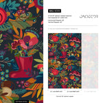 Wallpaper Peel and Stick Wallpaper Removable Wallpaper Home Decor Wall Art Wall Decor Room Decor/ Colorful Floral and Leaves Wallpaper -B399