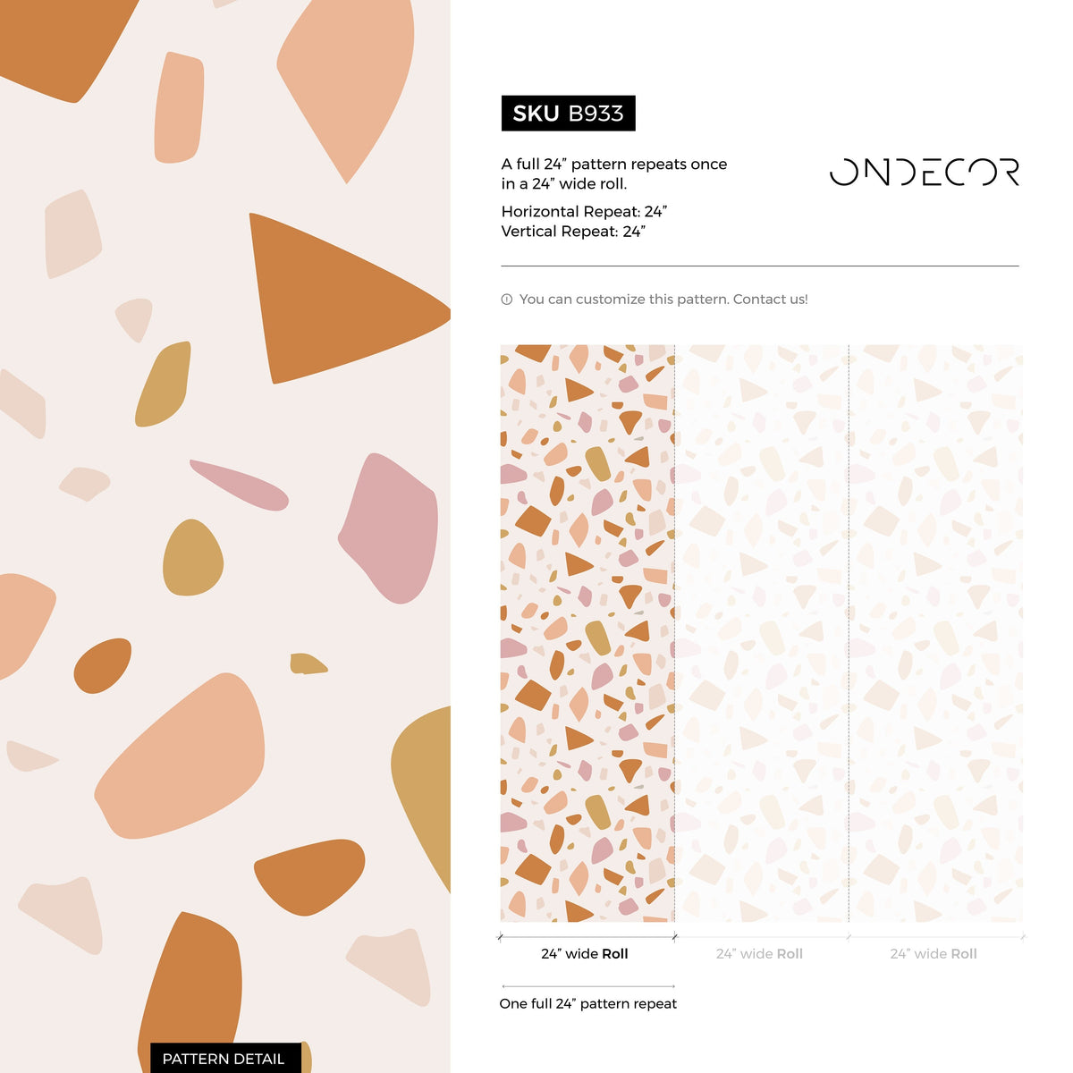 Peel and Stick Wallpaper Removable Wallpaper Contemporary Wall Mural Temporary Wallpaper Abstract Wallpaper - B933
