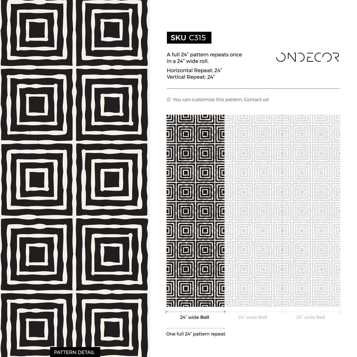 Wallpaper Peel and Stick Wallpaper Removable Wallpaper Home Decor Wall Art Wall Decor Room Decor / Black Geometric Wallpaper - C315