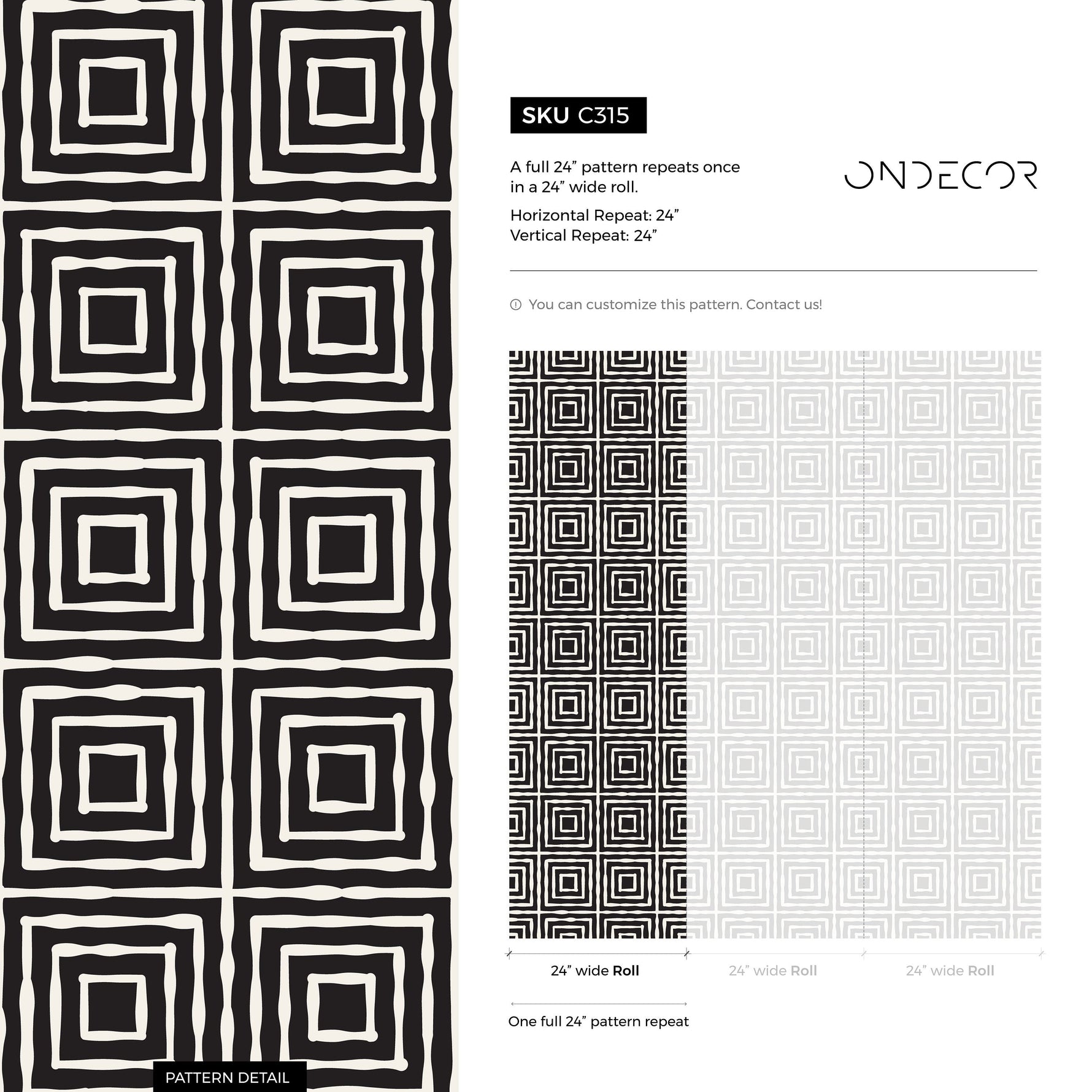 Wallpaper Peel and Stick Wallpaper Removable Wallpaper Home Decor Wall Art Wall Decor Room Decor / Black Geometric Wallpaper - C315