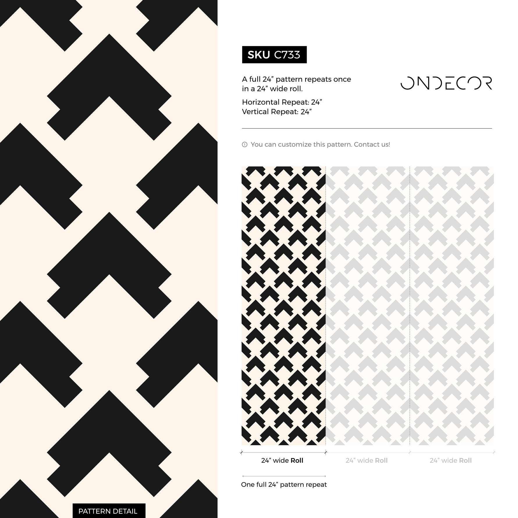 Black and Beige Geometric Wallpaper / Peel and Stick Wallpaper Removable Wallpaper Home Decor Wall Art Wall Decor Room Decor -C733