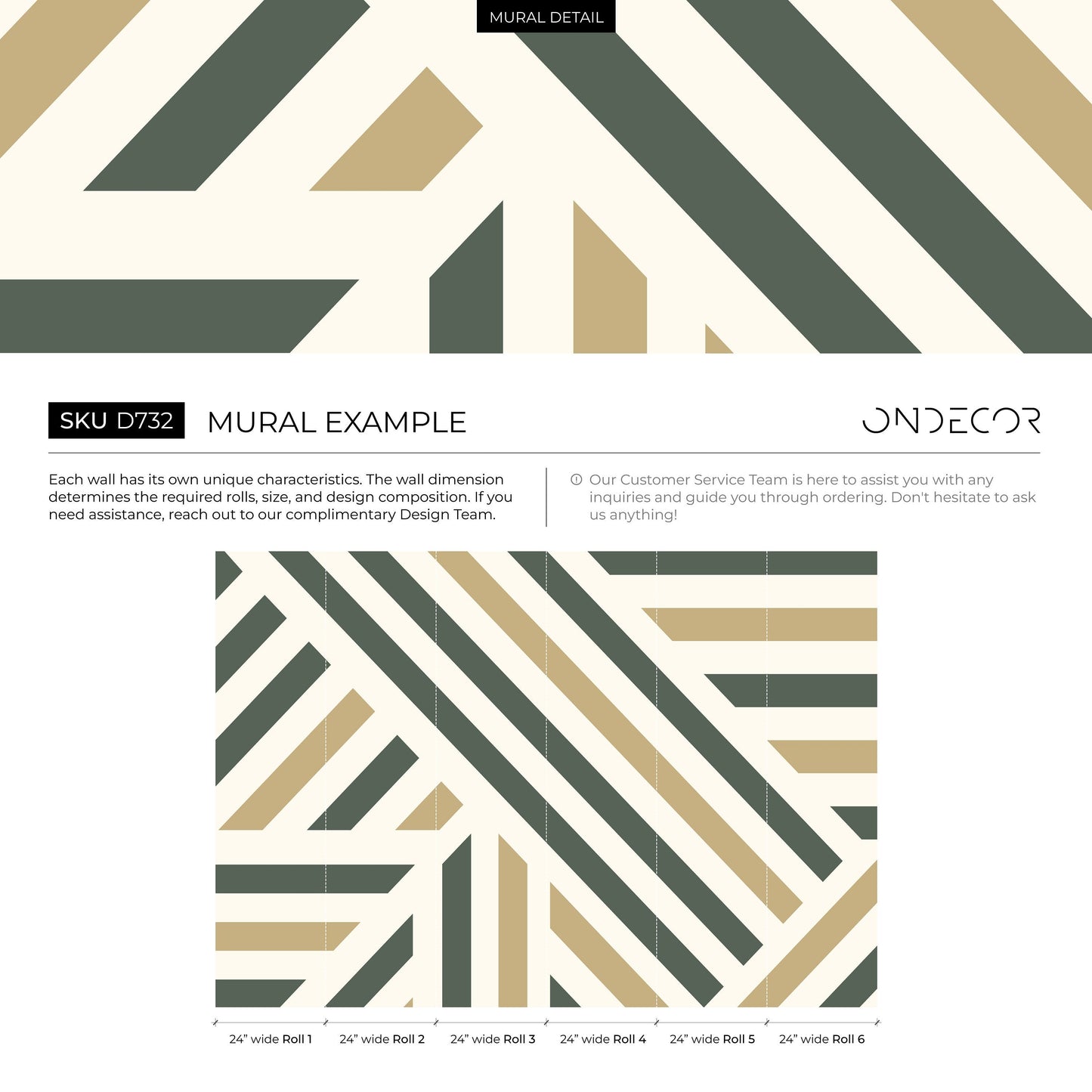 Green Geometric Wallpaper Modern Striped Wallpaper Peel and Stick and Traditional Wallpaper - D732