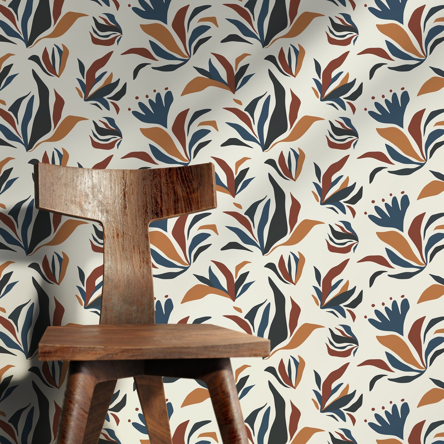 Unique Floral and Leaf Wallpaper Abstract Wallpaper Peel and Stick and Traditional Wallpaper - D726