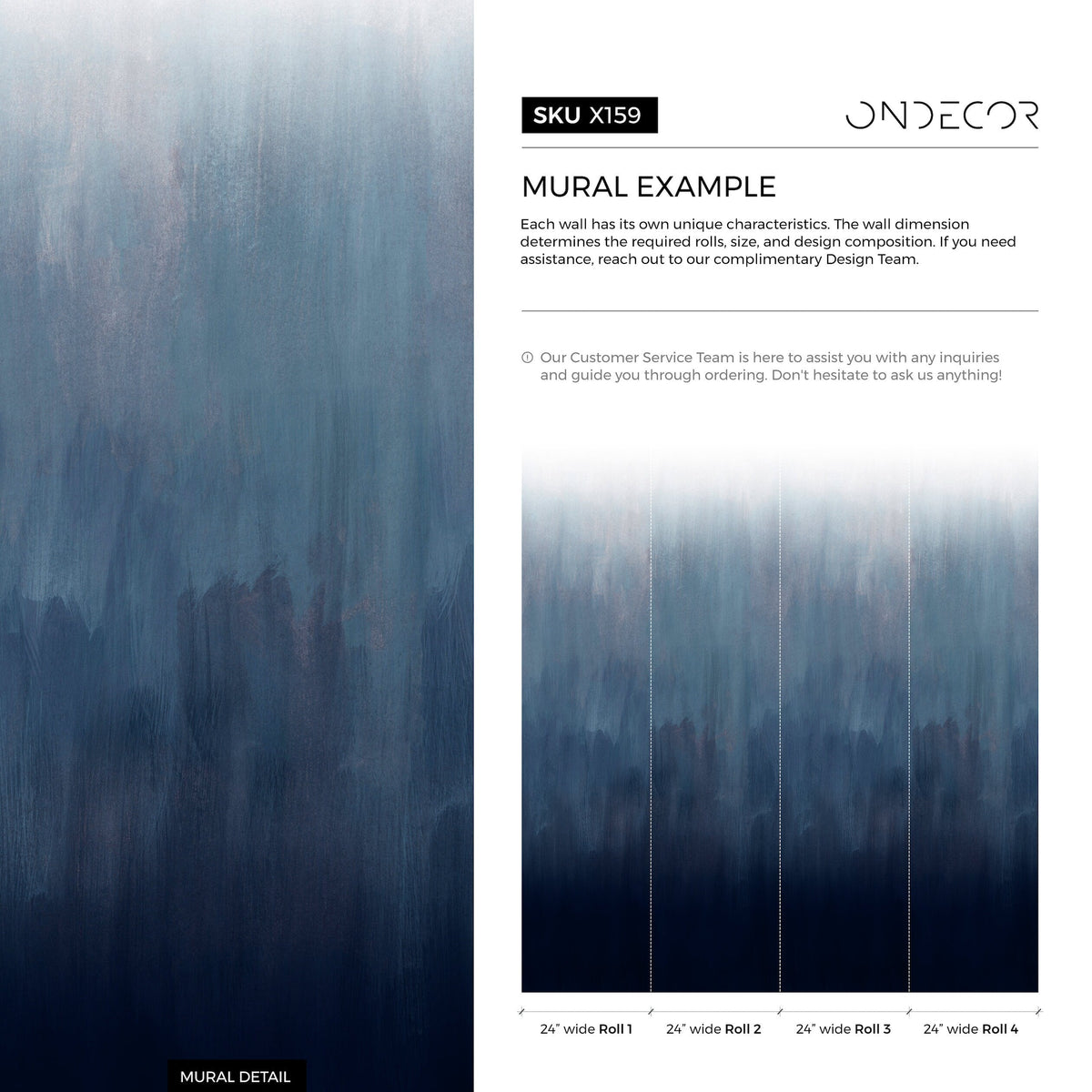 Wallpaper Peel and Stick Wallpaper Removable Wallpaper Home Decor Wall Art Wall Decor Room Decor / Blue Abstract Ombre Wallpaper - X159