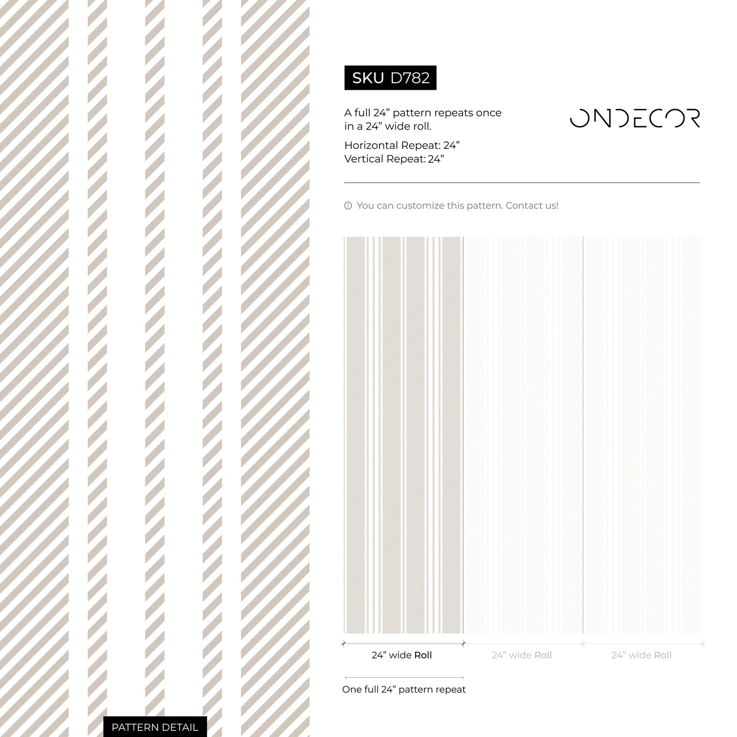 Neutral Striped Wallpaper Farmhouse Wallpaper Peel and Stick and Traditional Wallpaper - D782