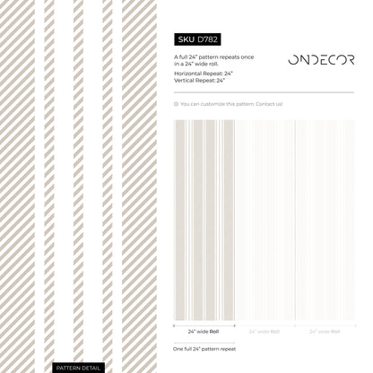 Neutral Striped Wallpaper Farmhouse Wallpaper Peel and Stick and Traditional Wallpaper - D782