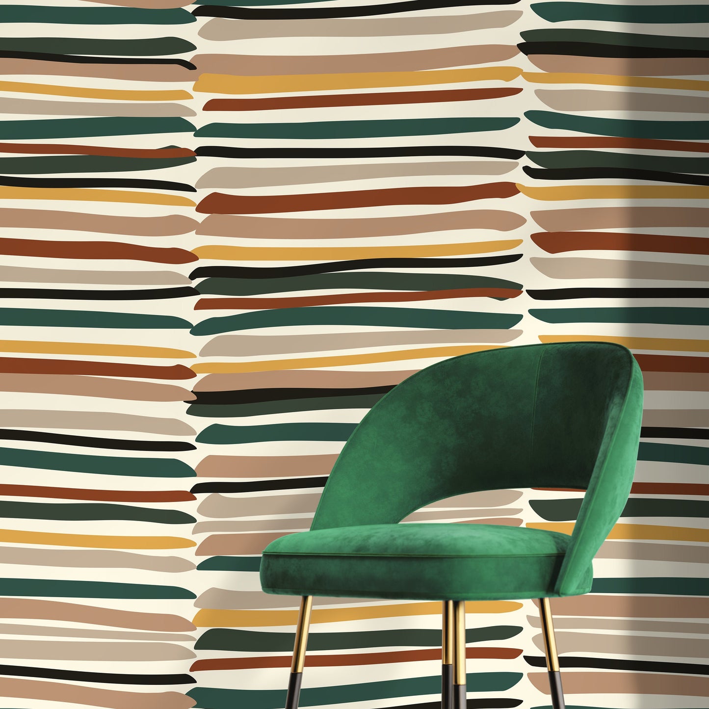 Contemporary Striped Wallpaper Abstract Wallpaper Peel and Stick and Traditional Wallpaper - D795