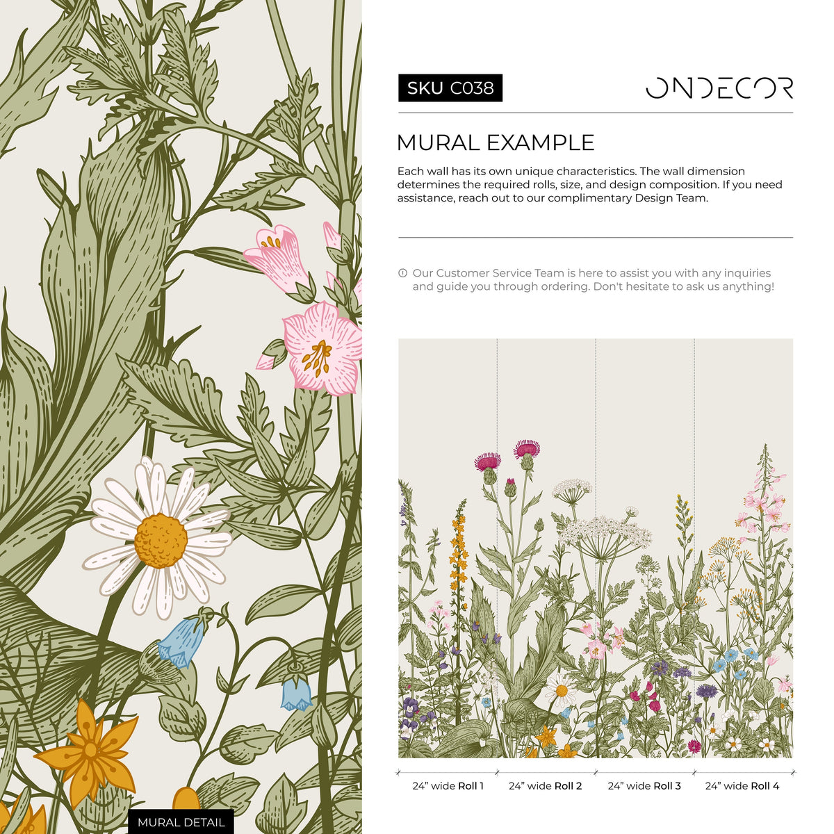 Wallpaper Peel and Stick Wallpaper Removable Wallpaper Home Decor Wall Art Wall Decor Room Decor / Botanical Floral Wallpaper - C038