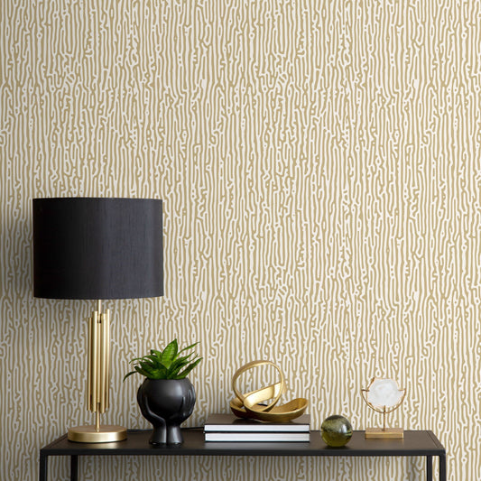 Beige Abstract Wallpaper Contemporary Art Wallpaper Peel and Stick and Traditional Wallpaper - D855