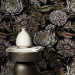 Dark Floral Wallpaper Peonny and Butterflies Wallpaper Peel and Stick and Traditional Wallpaper - D823