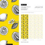 Wallpaper Removable Wallpaper Peel and Stick Wallpaper Wall Decor Home Decor Wall Art Room Decor / Yellow Vintage Lemon Wallpaper - A017