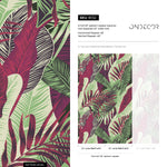 Wallpaper Peel and Stick Wallpaper Removable Wallpaper Home Decor Wall Decor Room Decor/ Red and Green Cool Tropical Leaves Wallpaper -B132