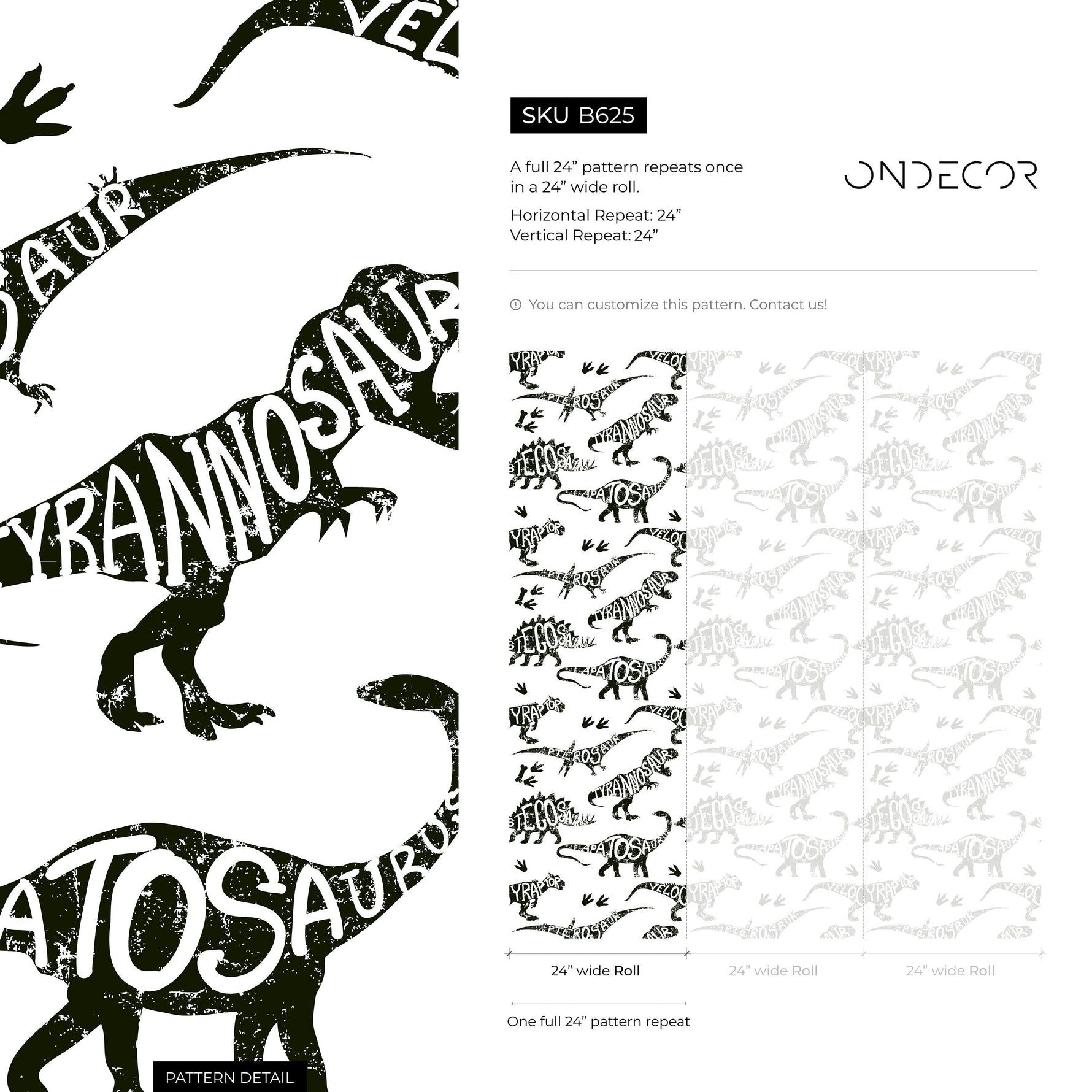 Wallpaper Peel and Stick Wallpaper Removable Wallpaper Home Decor Wall Art Wall Decor Room Decor / Cool Dinosaur Kids Wallpaper - B625