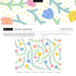 Wallpaper Peel and Stick Wallpaper Removable Wallpaper Home Decor Wall Art Wall Decor Room Decor / Colorful Floral Kid Wallpaper - C474