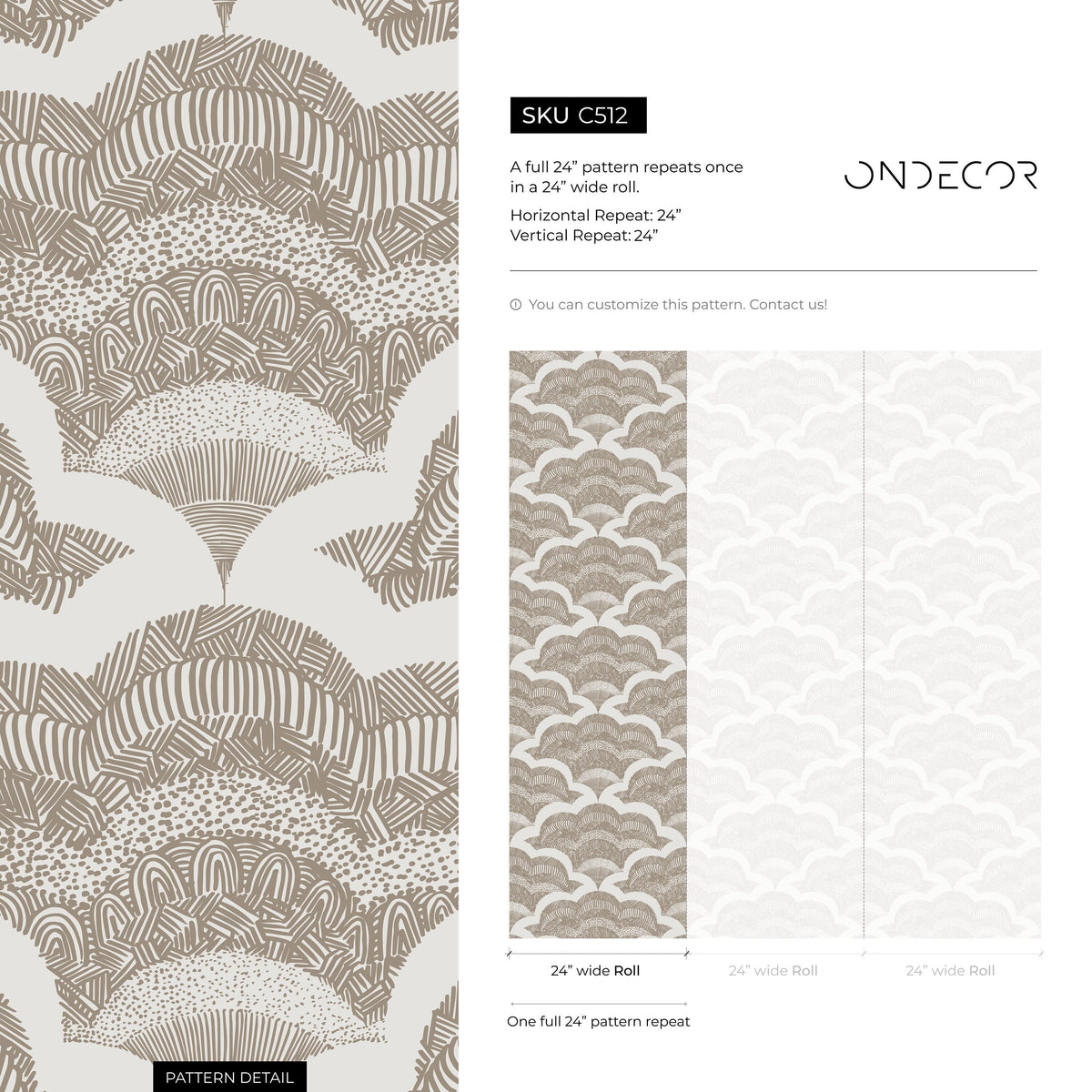 Wallpaper Peel and Stick Wallpaper Removable Wallpaper Home Decor Wall Art Wall Decor Room Decor / Aesthetic Boho Scallop Wallpaper - C512